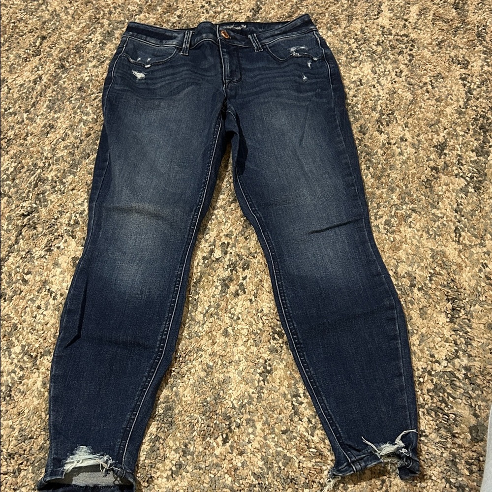 Maurice’s Mid Rise Distressed Blue Jeggings